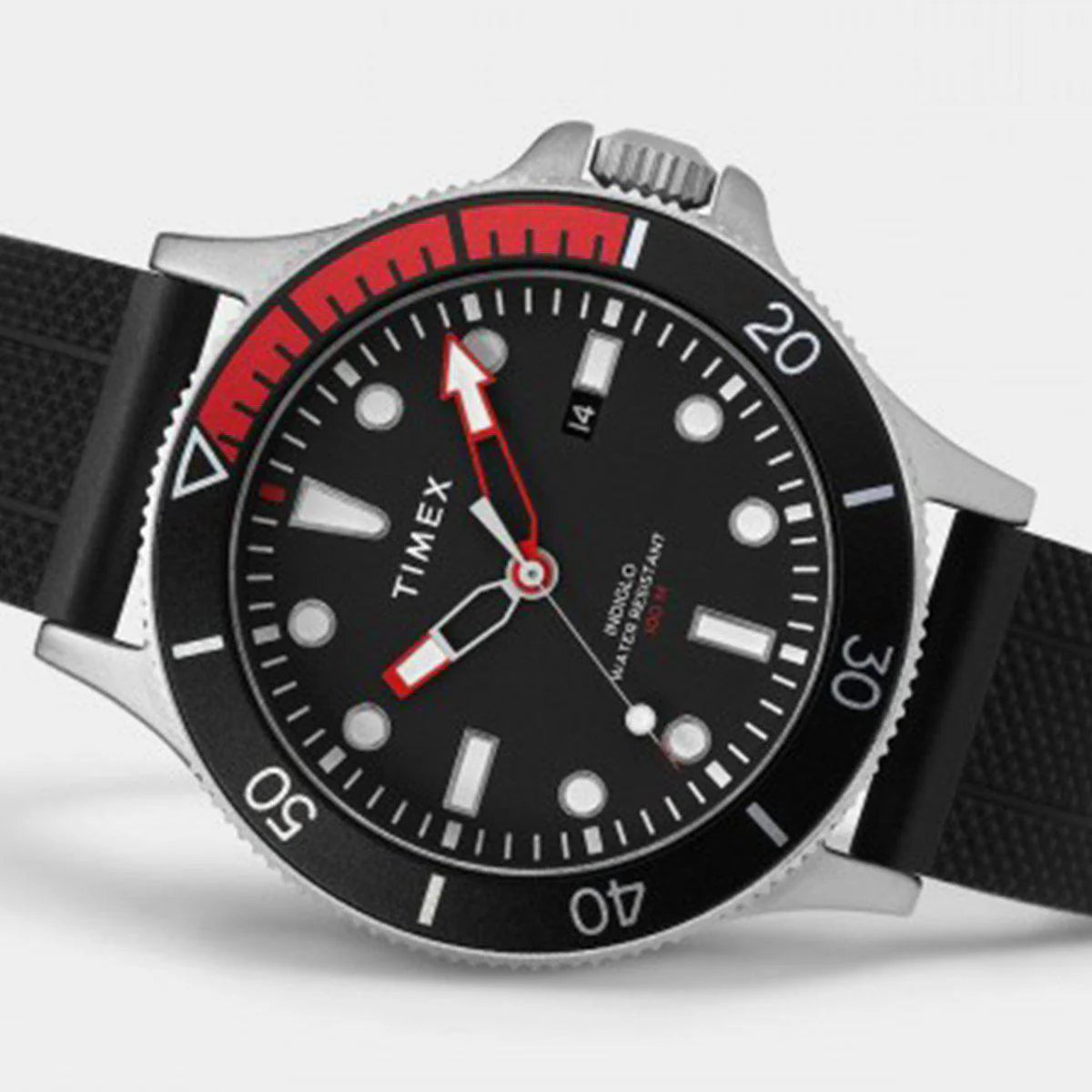 Timex Men's Black Silicone Watch, Brass Case | Tw2t30000