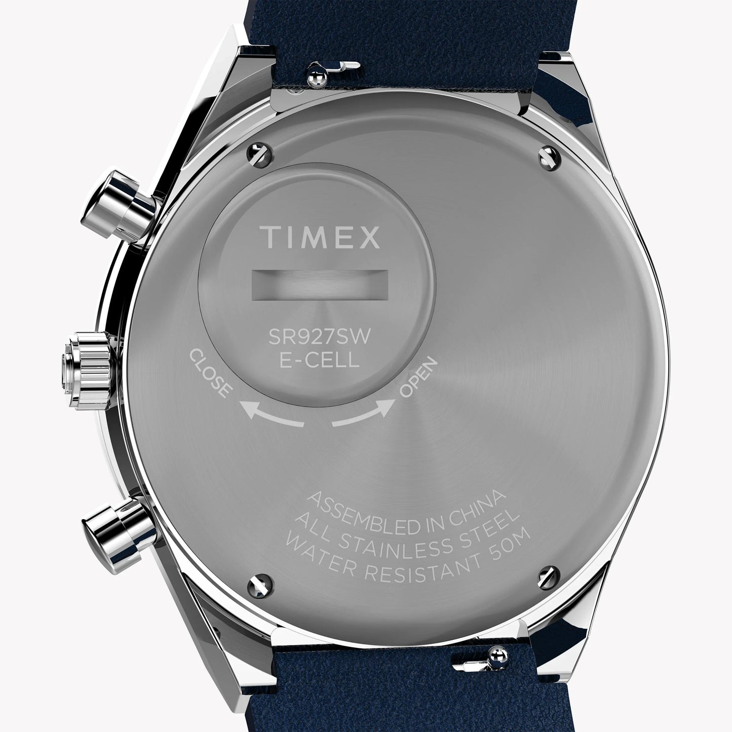 Timex Men's Blue Leather Chrono, Stainless Steel | Tw2w51700