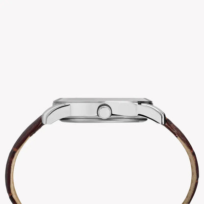 Timex Men's Blue Dial Watch, Brown Leather Strap | Tw2r86800