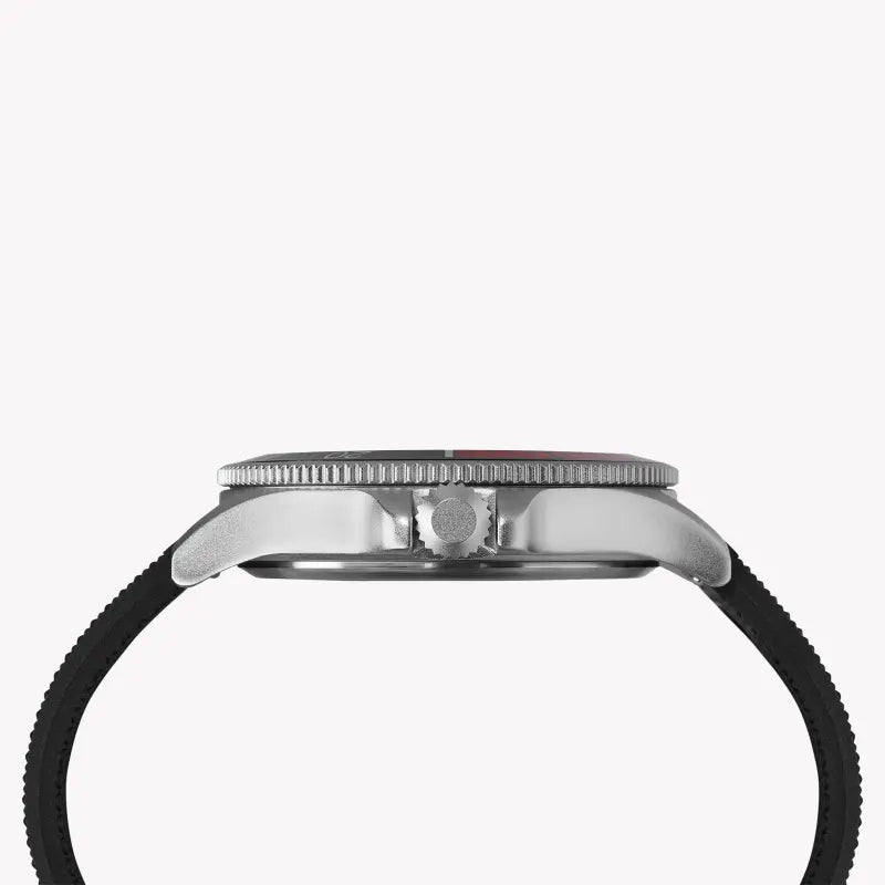 Timex Men's Black Silicone Watch, Brass Case | Tw2t30000