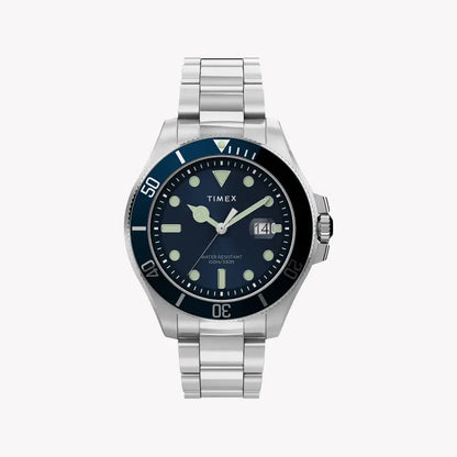 Timex Men's Silver Stainless Steel, Blue Dial | Tw2u41900