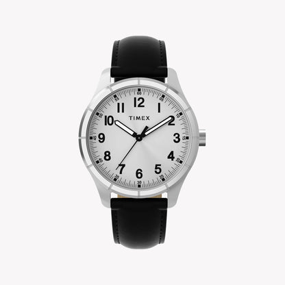 Mens Main Street Silver-Tone Case & Black Strap Watch TW2Y16000 | Stylish Men’s Timepiece