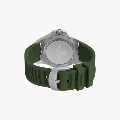 Expedition Field Post Solar 41mm SST Black Dial Green Silicone Strap | TW2Y31600