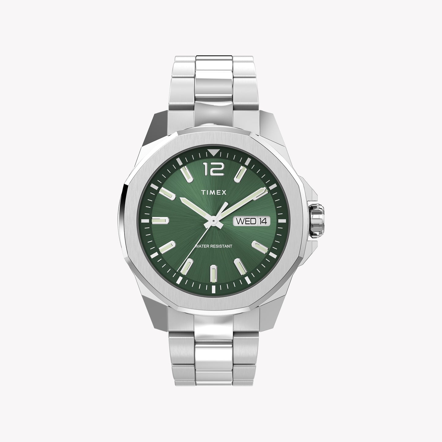 Timex Men's Green Dial Bracelet Watch, Stainless Steel | Tw2w13900
