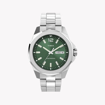 Timex Men's Green Dial Bracelet Watch, Stainless Steel | Tw2w13900