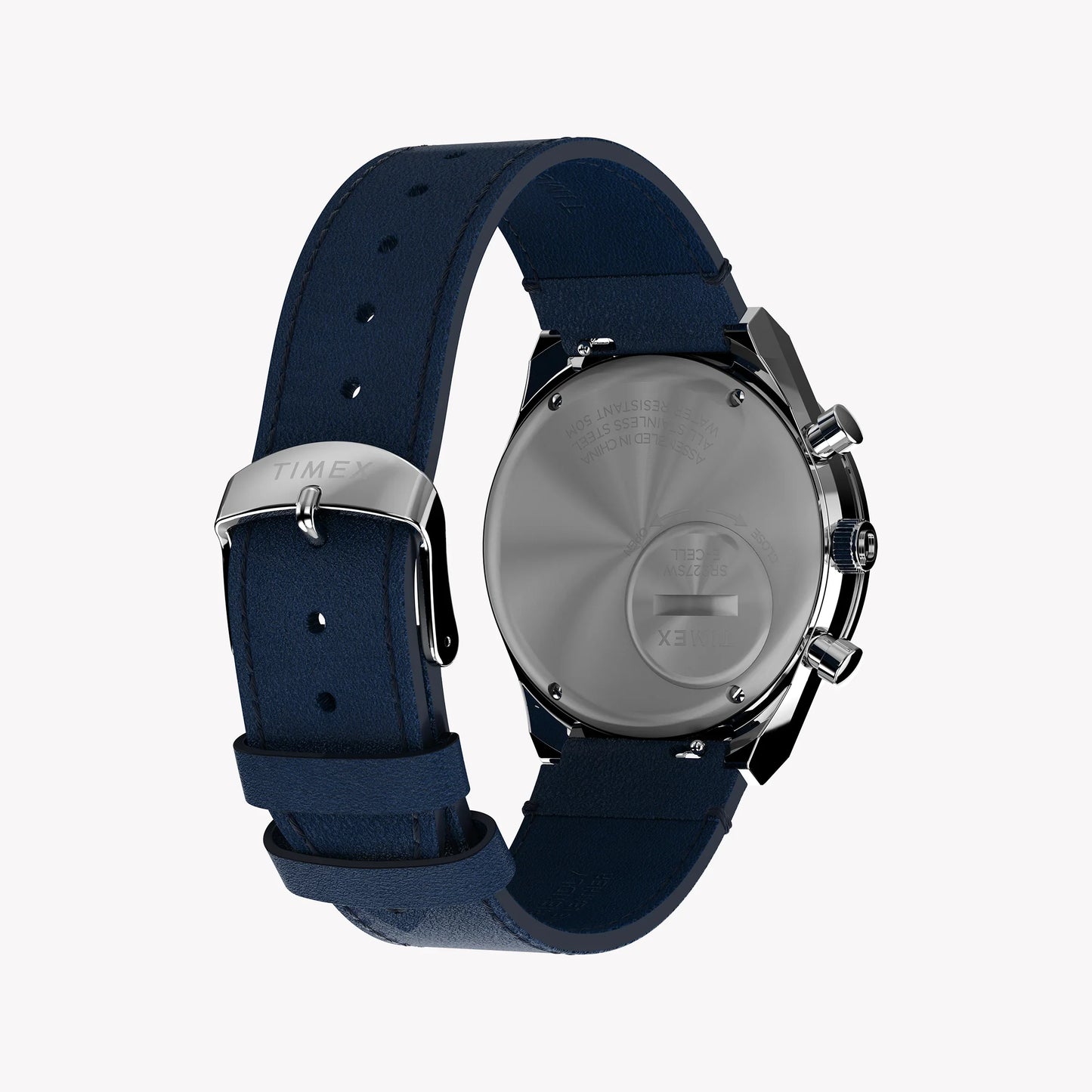 Timex Men's Blue Leather Chrono, Stainless Steel | Tw2w51700